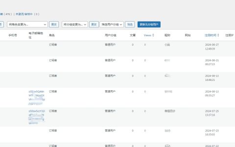 WordPress后台添加显示用户注册时间和登录 IP 记录