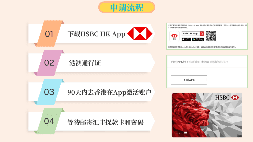 香港汇丰银行HSBC HK线上开户教程，App线上申请香港汇丰银行账户，无需亲临分行